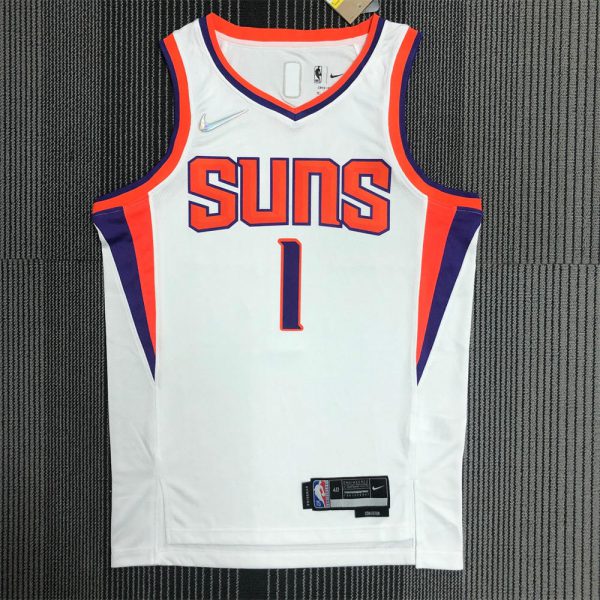 NBA Phoenix Suns V-Neck White 75th Anniversary BOOKER#1 jersey S-XXL
