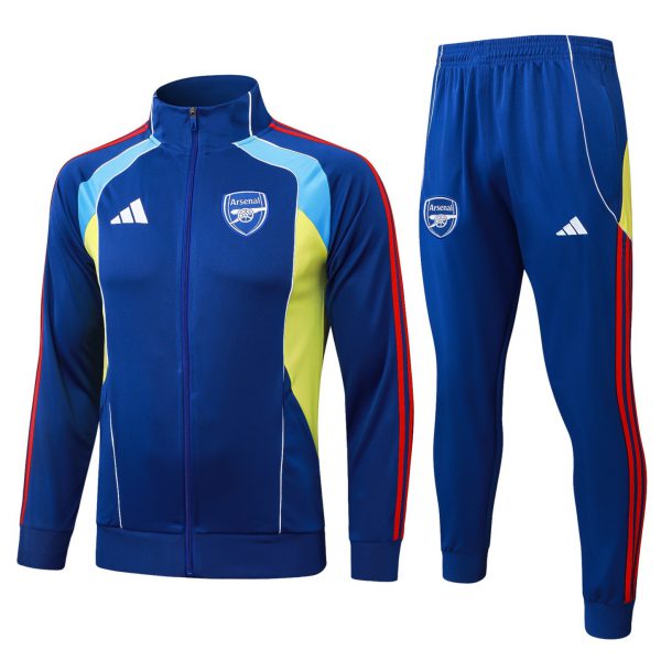 2025/26 Arsenal Colorful Blue Jacket Training Suit Set Football Team Shirt Sports Fashion