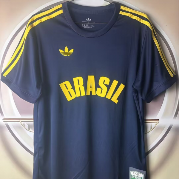 Retro 1984 Brazil COB Adidas Blue Jersey Fan Version