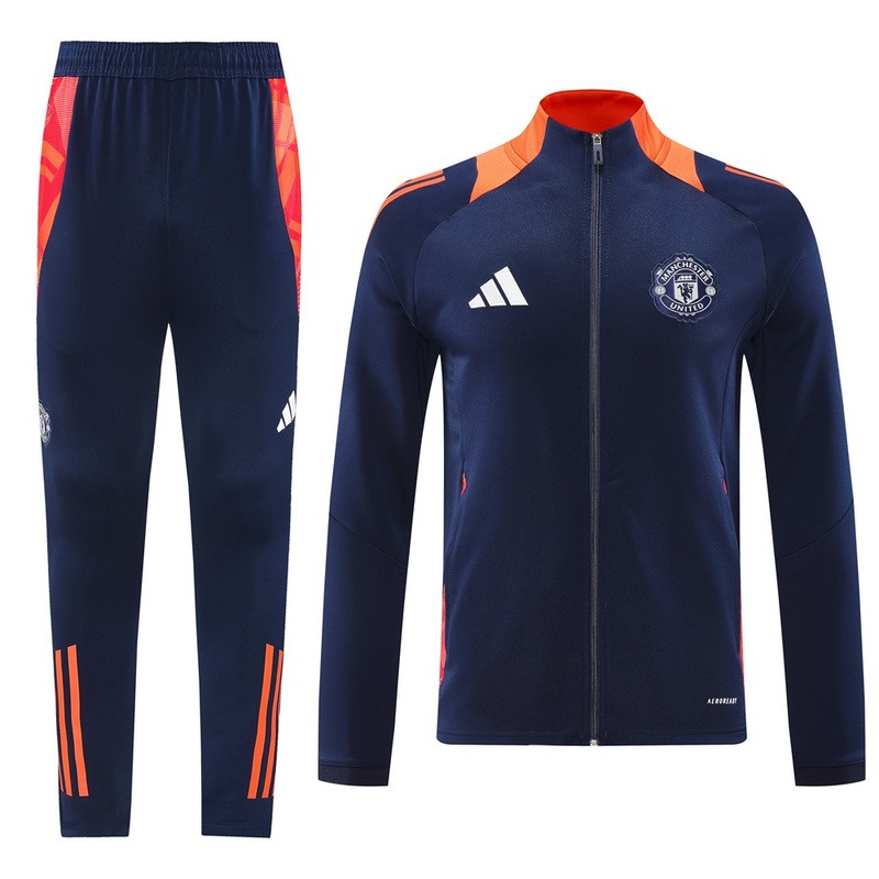 2024 Manchester United Royal Blue Jacket Training Suit Set Football Team Shirt Sports Fashion