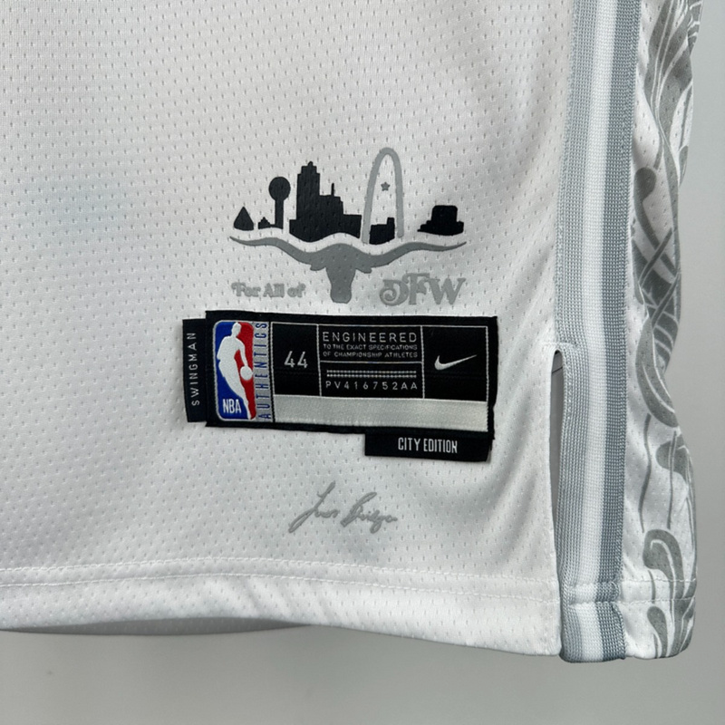 NBA Dallas Mavericks 24/25 City Edition V-Neck White Jersey RUSSELL#5 S-XXL