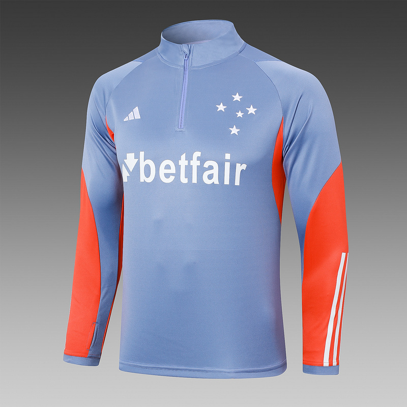 24/25 Cruzeiro Grey Long-sleeved half-pull training kit Football team kit