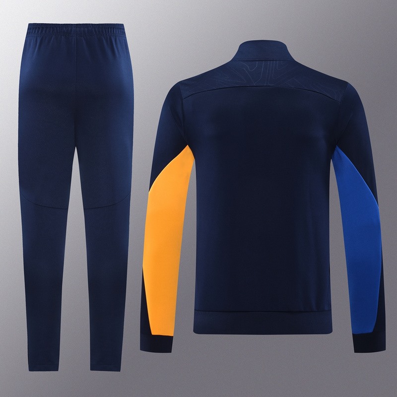 2024 0lympique Marseille Sapphire Blue Jacket Training Suit Set Football Team Shirt Sports Fashion