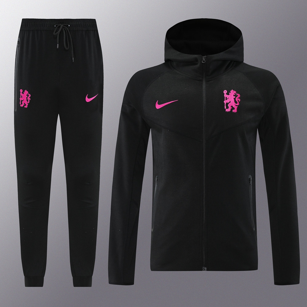 2025 Chelsea Balck Hoodie Jacket Kit Set Football Team Shirt Sports Fashion