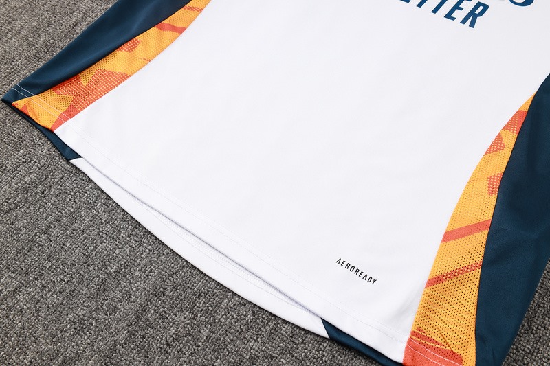 24/25 Real Madrid White Long-sleeved half-pull training kit Football team kit