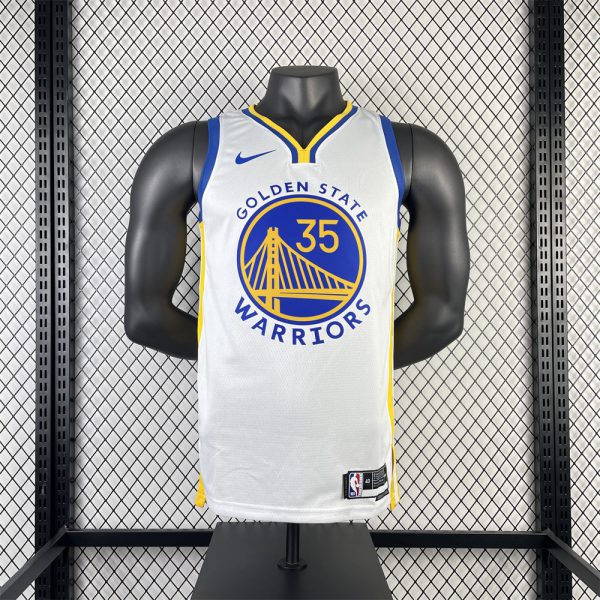 NBA Golden State Warriors 2023 V-Neck White Jersey DURANT#35 S-XXL