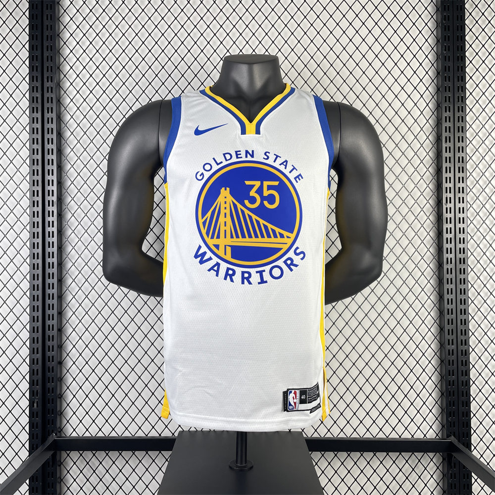 NBA Golden State Warriors 2023 V-Neck White Jersey DURANT#35 S-XXL