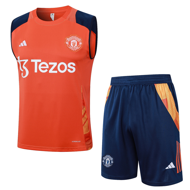 24/25 Manchester United Orange Training Set Shirt and Shorts