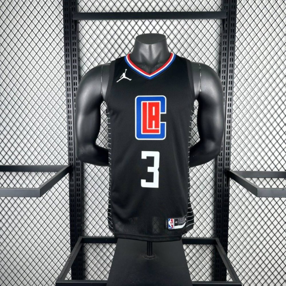 NBA Los Angeles Clippers V-Neck Black Jersey PAUL#3 S-XXL