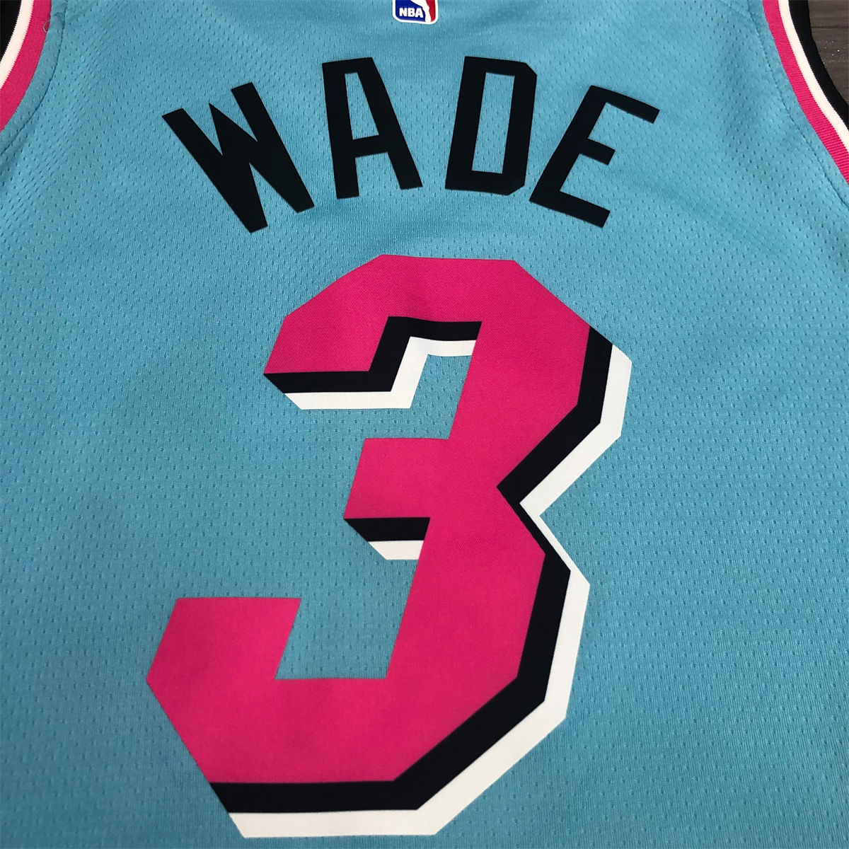 NBA Miami Hearts round neck Light Blue Jersey WADE#3 S-XXL