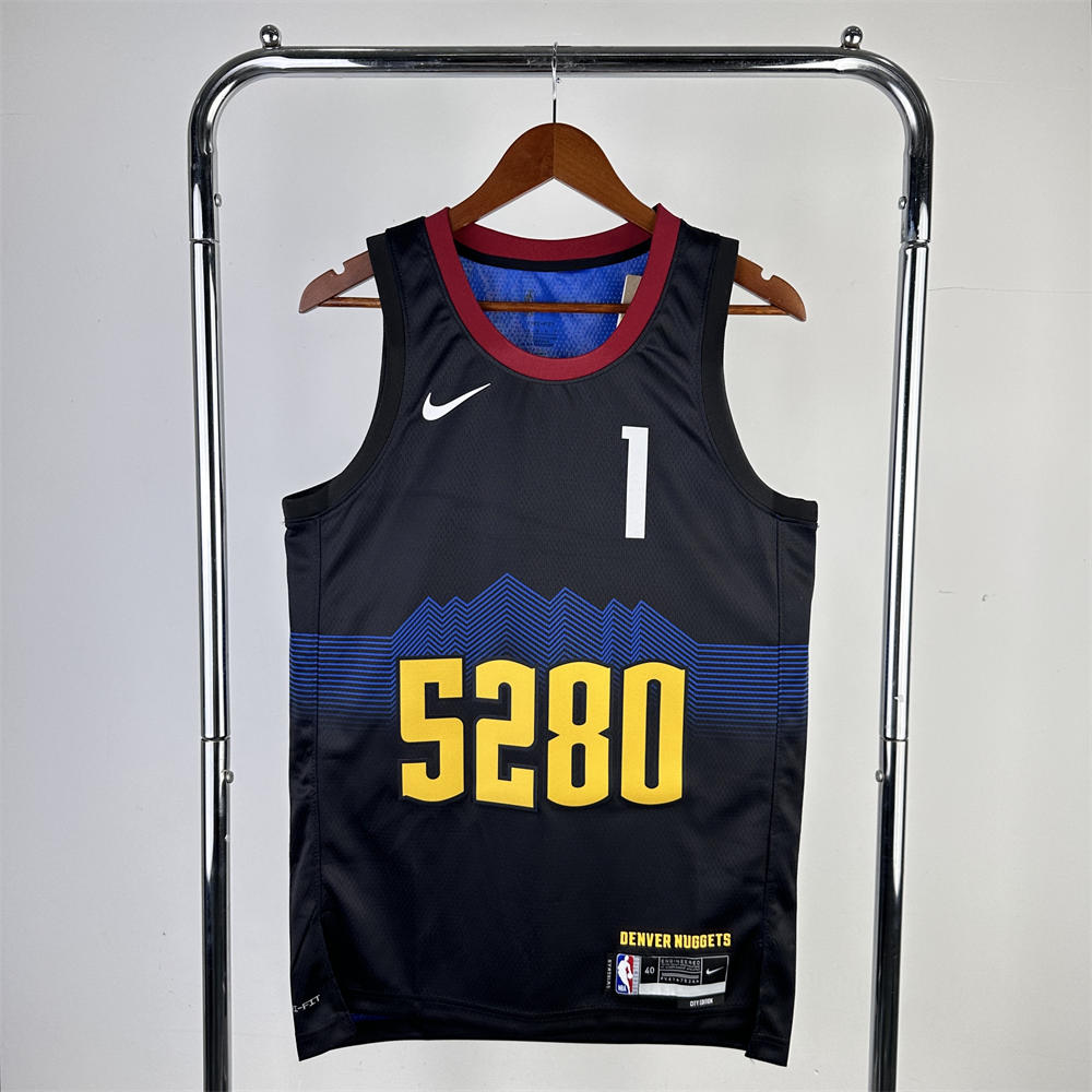 NBA Denver Nuggets 2024 City Edition Round Neck Black jersey PORTER JR.#1 S-XXL