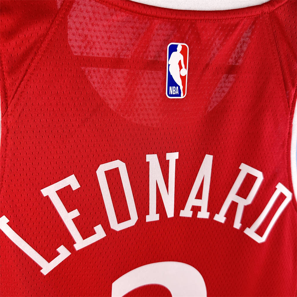 NBA Los Angeles Clippers 24/25 Round Neck JORDAN Edition Red Jersey LEONARD#2 S-XXL