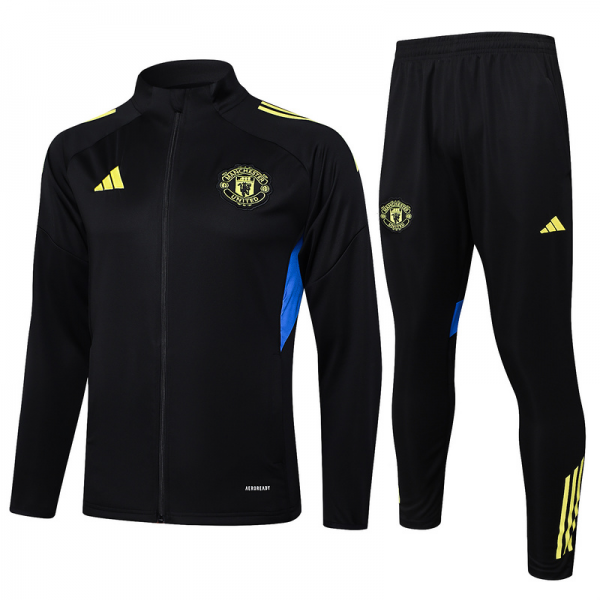 2025/26 Manchester United Black Jacket Training Suit Set Football Team Shirt Sports Fashion