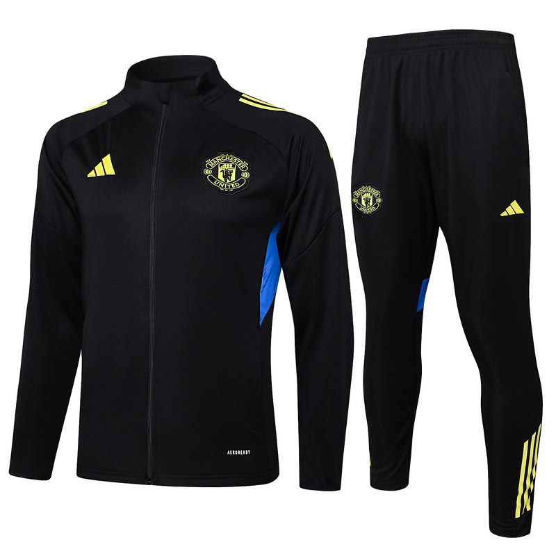 2025/26 Manchester United Black Jacket Training Suit Set Football Team Shirt Sports Fashion