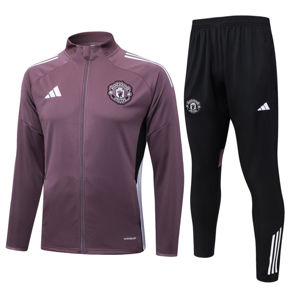 2025/26 Manchester United Dusty Purple Jacket Training Suit Set Football Team Shirt Sports Fashion