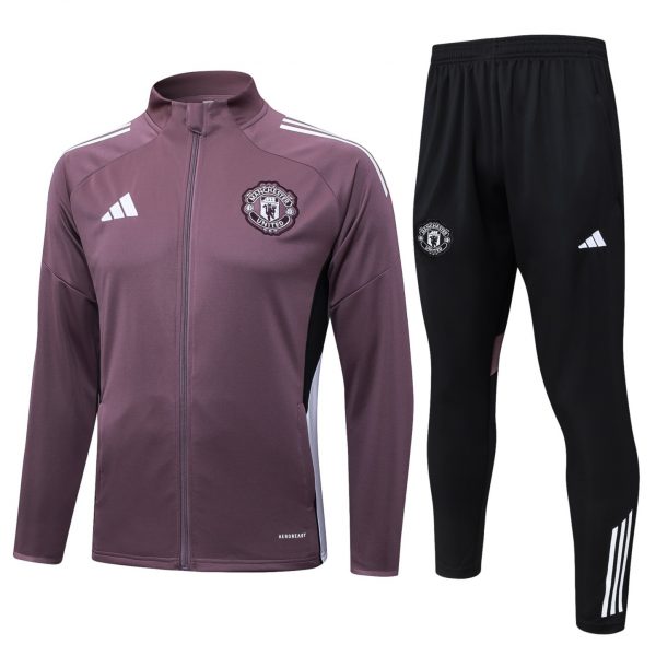 2025/26 Manchester United Dusty Purple Jacket Training Suit Set Football Team Shirt Sports Fashion