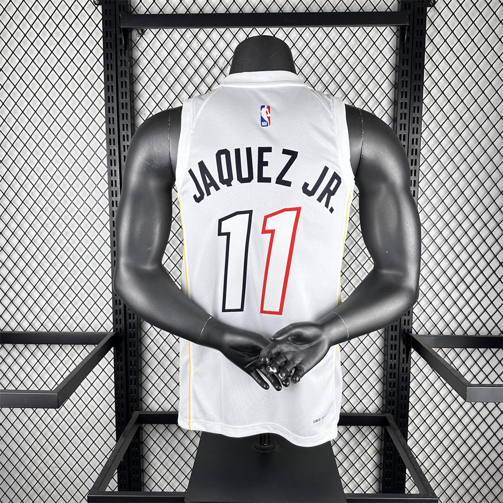 NBA Miami Hearts Round Neck City Edition White Jersey JAQUEZ JR.#11 S-XXL