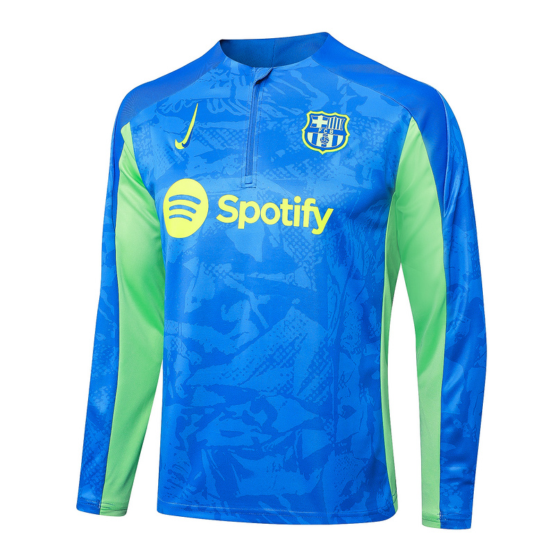 24/25 Barcelona Blue Long-sleeved half-pull training kit Football team kit