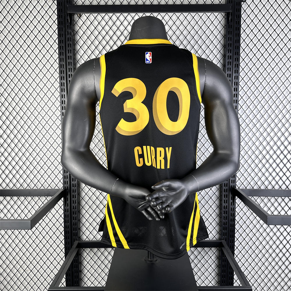 NBA Golden State Warriors 2024 V-Neck City Edition Black Jersey CURRY#30 S-XXL