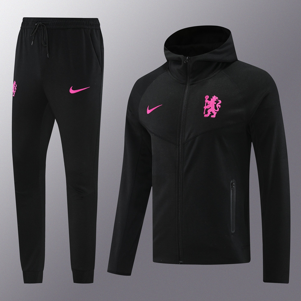 2025 Chelsea Balck Hoodie Jacket Kit Set Football Team Shirt Sports Fashion