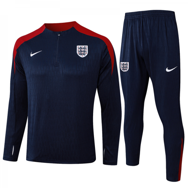 24/25 England Royal blue Long-sleeved half-pull training kit Football team kit