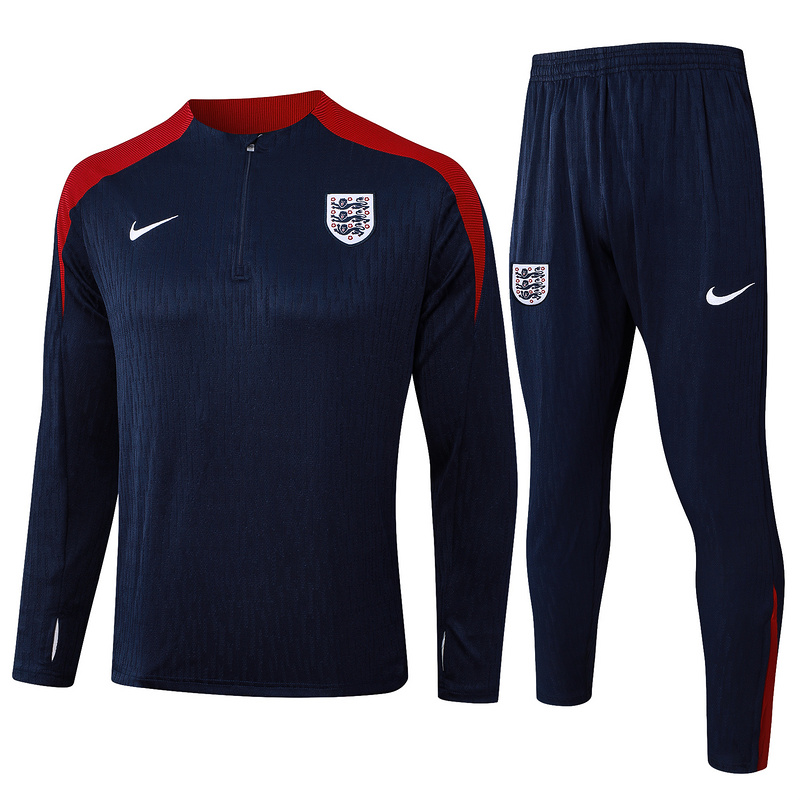 24/25 England Royal blue Long-sleeved half-pull training kit Football team kit