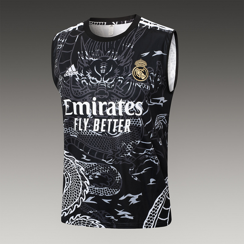 24/25 Real Madrid Black Training Set Shirt and Shorts