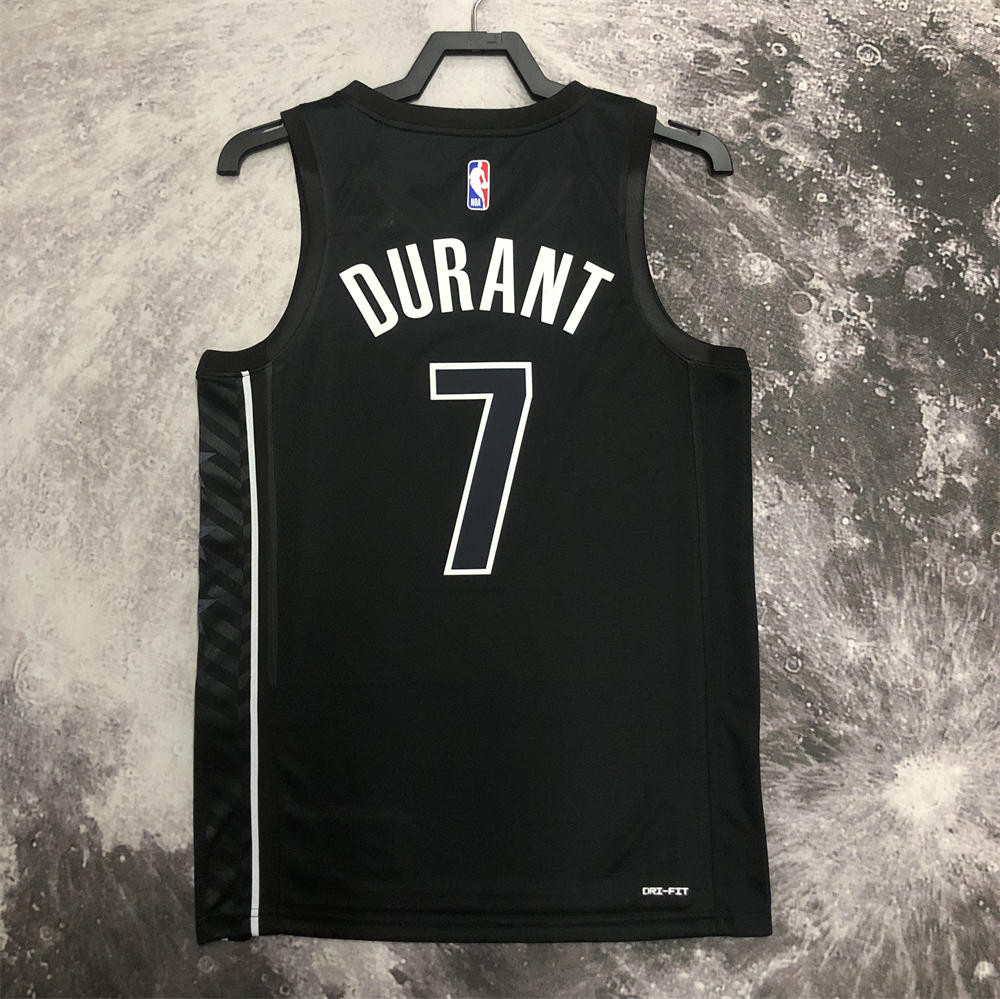 NBA Brooklyn Nets V-Neck Black Jersey DURANT#7 S-XXL