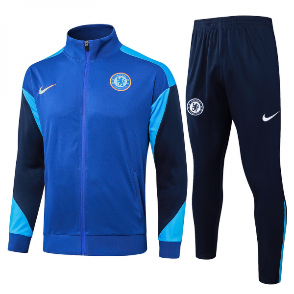 2024/25 Chelsea Blue Jacket Training Suit Set Football Team Shirt Sports Fashion
