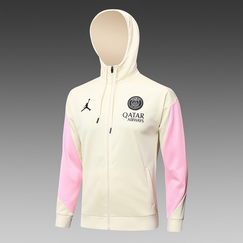 2024 Psg apricot Hoodie Jacket Kit Set Football Team Shirt Sports Fashion