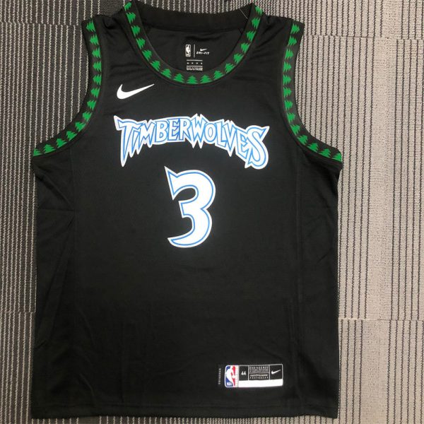 NBA Minnesota Timberwolves Round Neck Black Jersey MARBURY#3 S-XXL