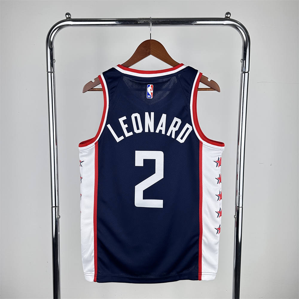 NBA Los Angeles Clippers 2019 City Edition Round Neck dark blue Jersey LEONARD#2 S-XXL