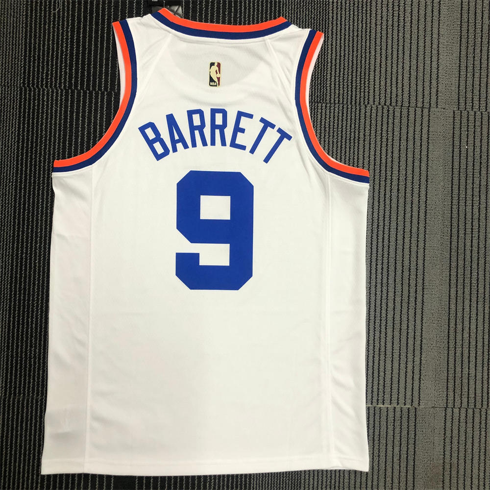 NBA New York Knicks Round Neck White jersey BARRETT#9 S-XXL