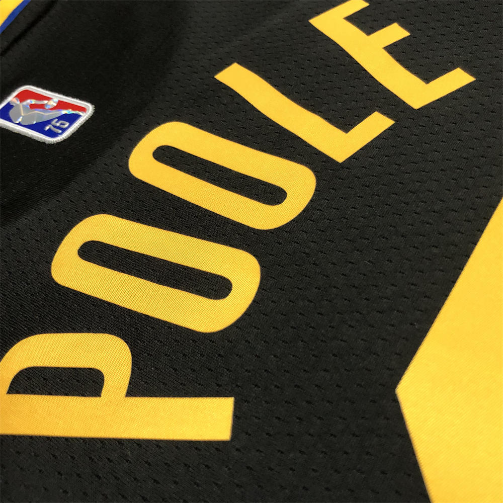 NBA Golden State Warriors V-Neck 75th anniversary Black Jersey POOLE#3 S-XXL