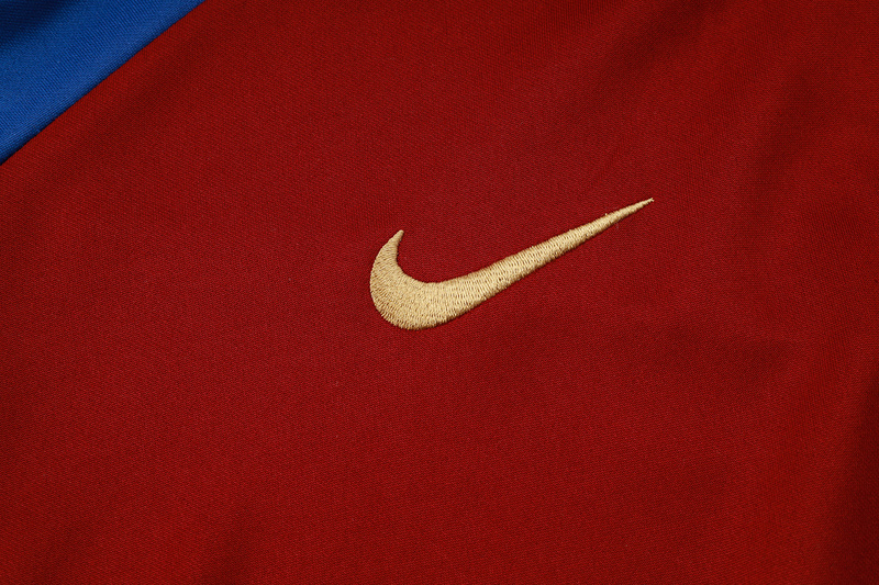 2024/25 Barcelona Red Jacket Training Suit Set Football Team Shirt Sports Fashion
