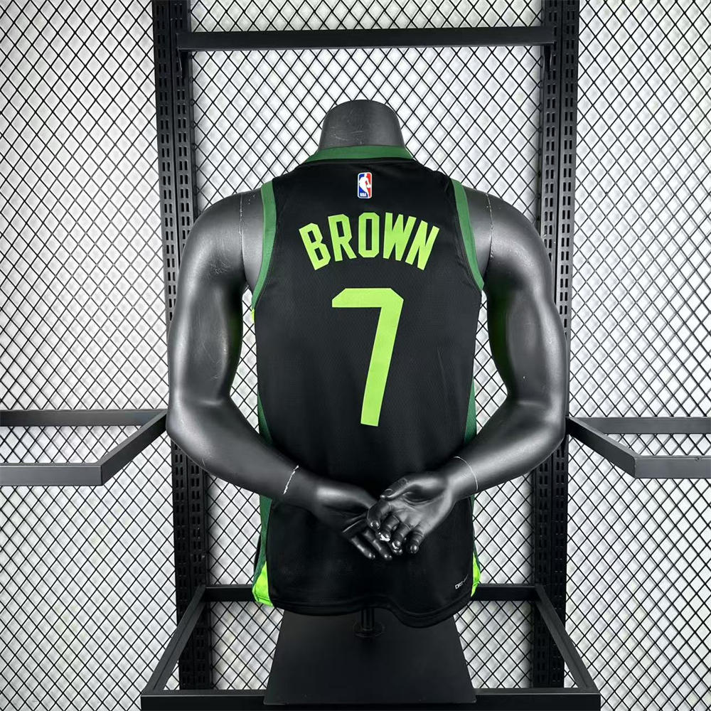 NBA Boston Celtics 24/25 City Edition Round Neck Black Jersey BROWN#7 S-XXL