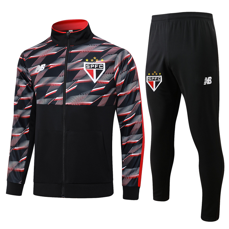 2024/25 Sao Paulo Black Jacket Training Suit Set Football Team Shirt Sports Fashion