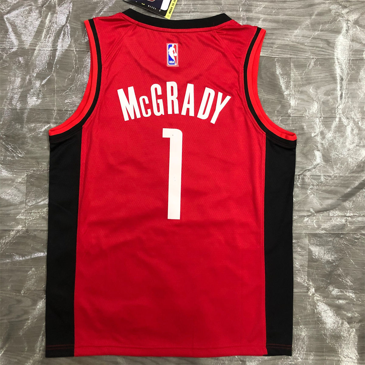 NBA Houston Rockets V-Neck Red Jersey McGRADY#1 S-XXL