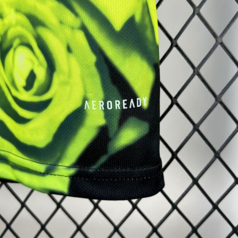 2025/26 Real Madrid Green Rose Bamboo Leaf Green Jersey Fan Version