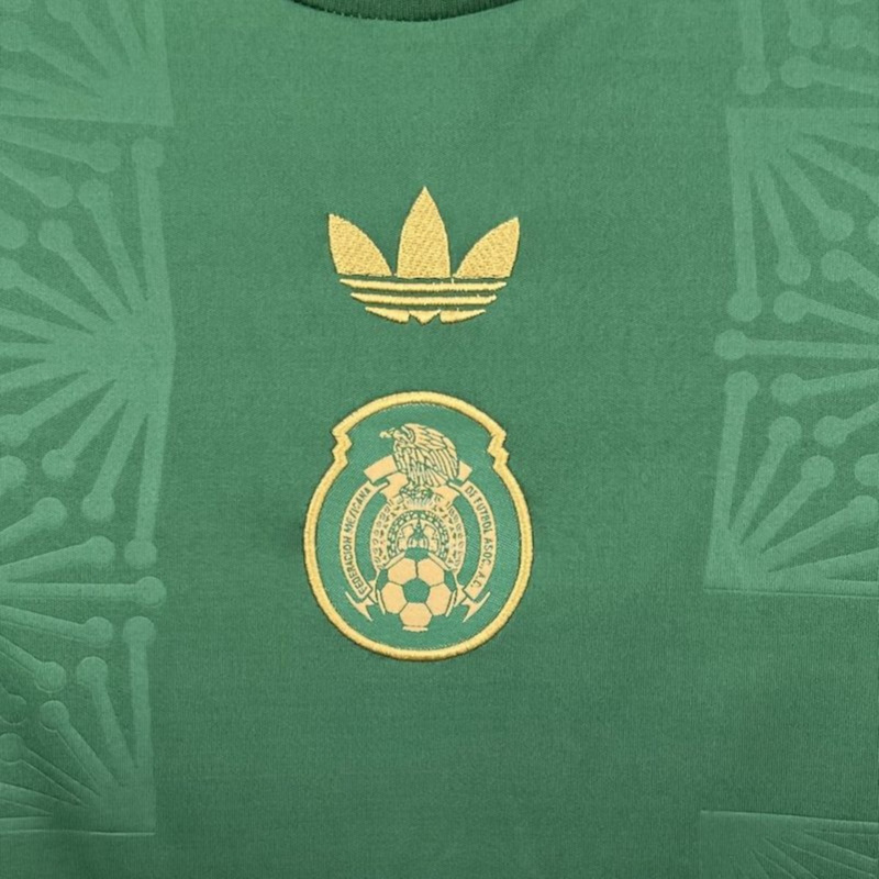 2025/26 Mexico Gold- Green  jersey Kid Kits Size 16-28