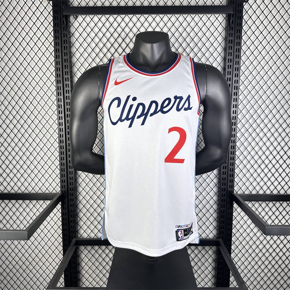 NBA Los Angeles Clippers 24/25 Round Neck White Jersey LEONARD#2 S-XXL