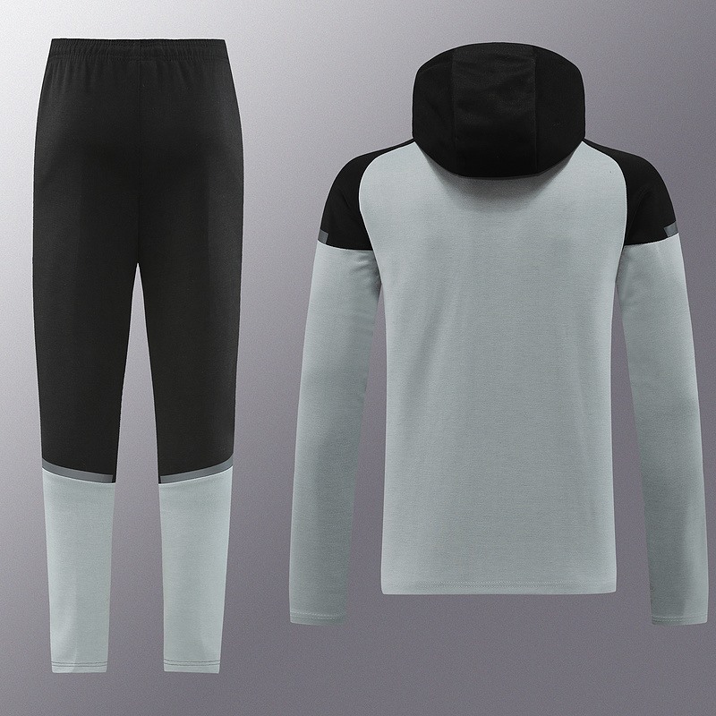 2024 Puma Grey Hoodie Jacket Kit Set Football Team Shirt Sports Fashion