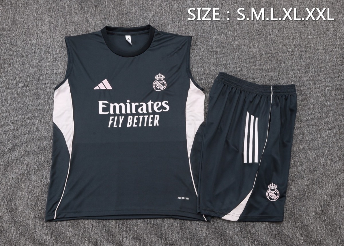 2026 Real Madrid Dark gray Training Set Shirt and Shorts