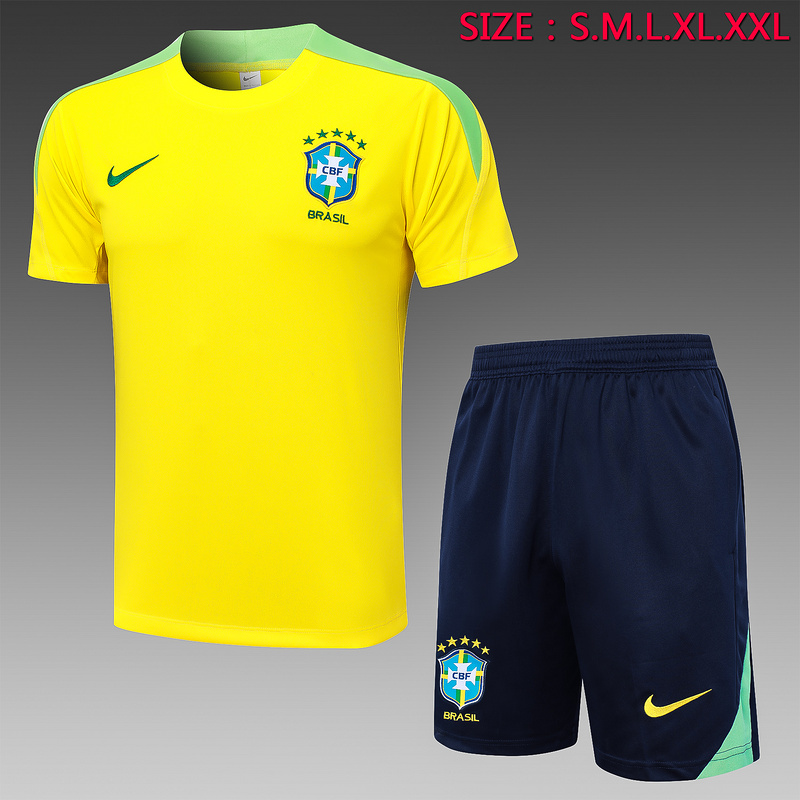 24/25 Brazil Yellow Training Set Shirt and Shorts