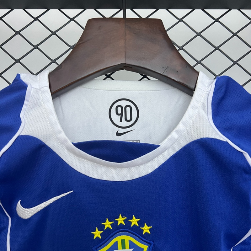 Retro Brazil 2004 Away jersey Kid Kits Size 16-28