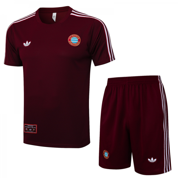 2025/26 Bayern Munich maroon Training Set Shirt and Shorts