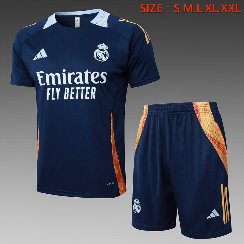 24/25 Real Madrid Royal blue Training Set Shirt and Shorts