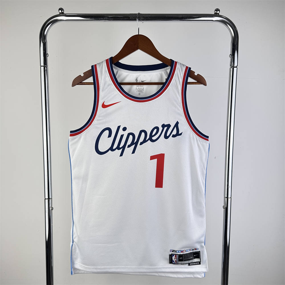 NBA Los Angeles Clippers 24/25 Round Neck White Jersey HARDEN#1 S-XXL
