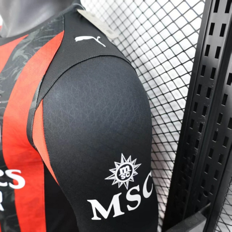 2025/26 AC Milan Home Long Sleeve Jersey Player Version