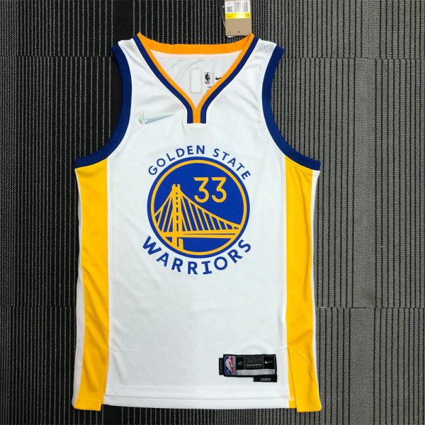NBA Golden State Warriors V-Neck White Jersey WISEMAN#33 S-XXL